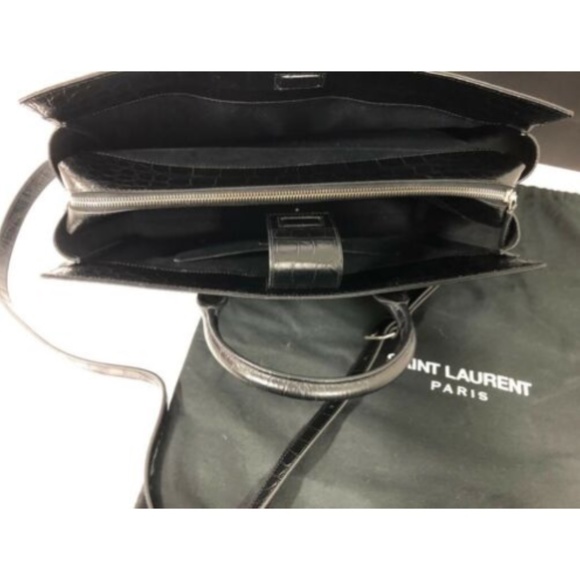 Yves Saint Laurent YSL Hand Bag Tote Purse Black - Picture 7 of 12